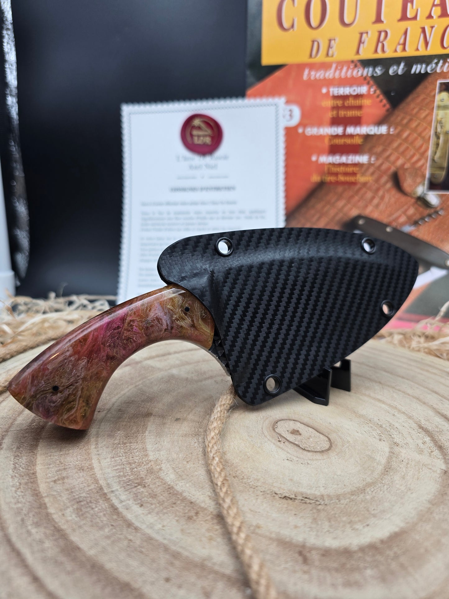 Utilitaire acier au carbone + étui kydex